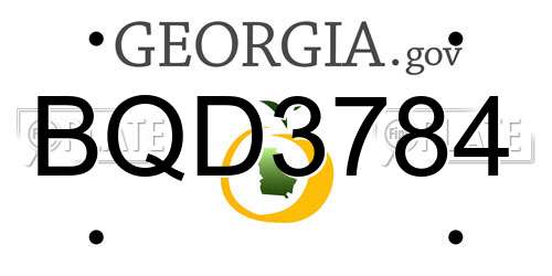 BQD3784 Georgia License Plate