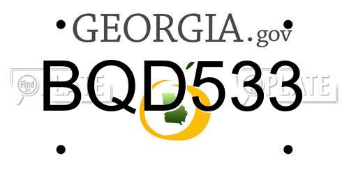 BQD533 Georgia License Plate