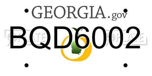 BQD6002 Georgia License Plate