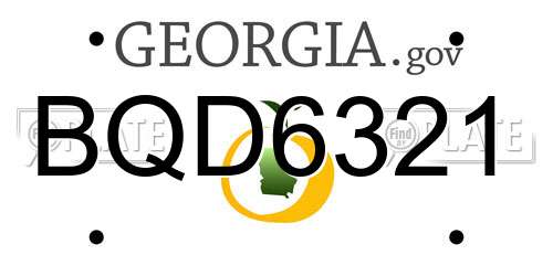 BQD6321 Georgia License Plate