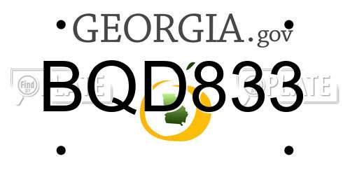BQD833 Georgia License Plate