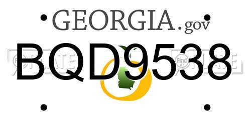 BQD9538 Georgia License Plate