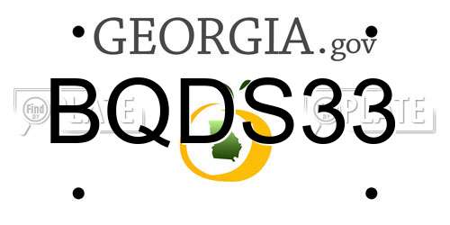 BQDS33 Georgia License Plate