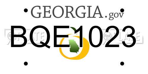 BQE1023 Georgia License Plate
