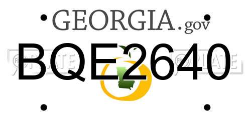 BQE2640 Georgia License Plate