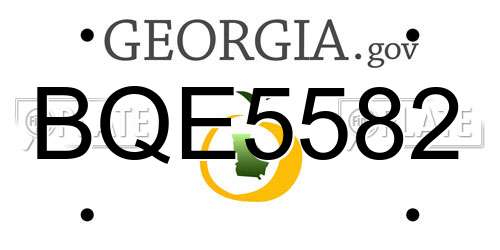 BQE5582 Georgia License Plate