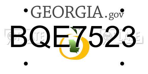 BQE7523 Georgia License Plate