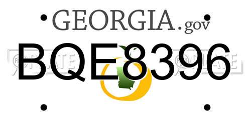 BQE8396 Georgia License Plate