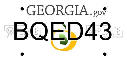 BQED43 Georgia License Plate