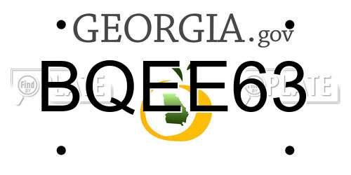 BQEE63 Georgia License Plate
