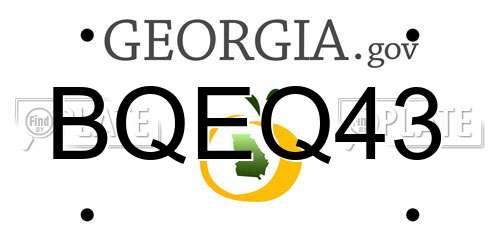 BQEQ43 Georgia License Plate