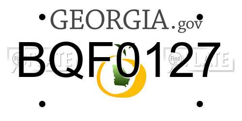 BQF0127 Georgia License Plate