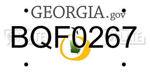 BQF0267 Georgia License Plate