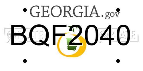 BQF2040 Georgia License Plate