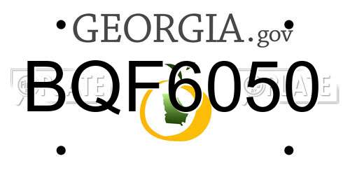 BQF6050 Georgia License Plate