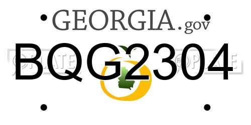 BQG2304 Georgia License Plate