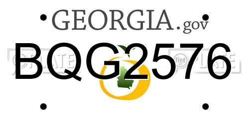 BQG2576 Georgia License Plate