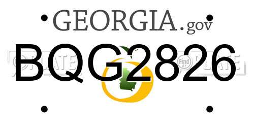 BQG2826 Georgia License Plate