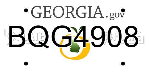 BQG4908 Georgia License Plate