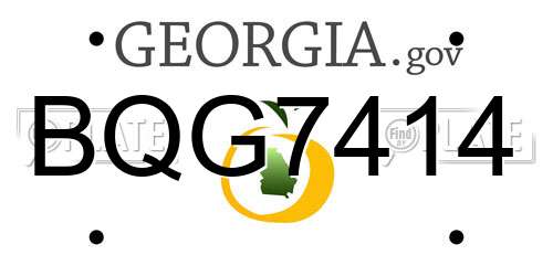 BQG7414 Georgia License Plate