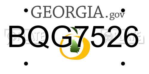 BQG7526 Georgia License Plate