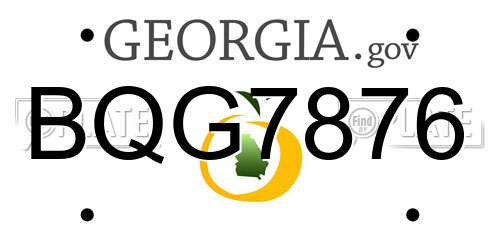BQG7876 Georgia License Plate
