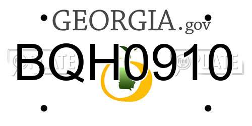 BQH0910 Georgia License Plate