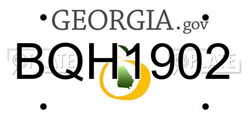 BQH1902 Georgia License Plate