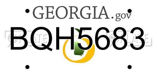 BQH5683 Georgia License Plate