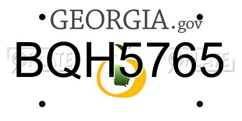 BQH5765 Georgia License Plate