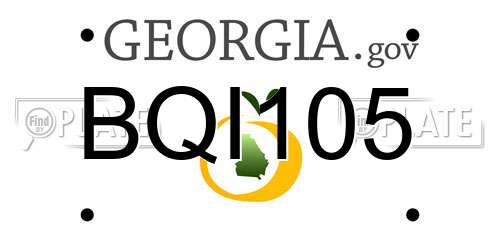 BQI105 Georgia License Plate