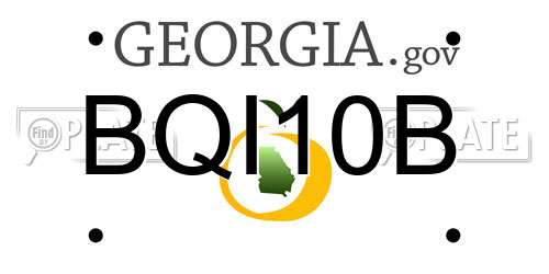 BQI10B Georgia License Plate