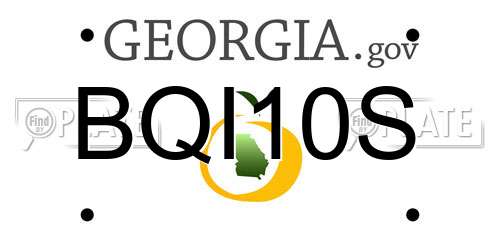 BQI10S Georgia License Plate