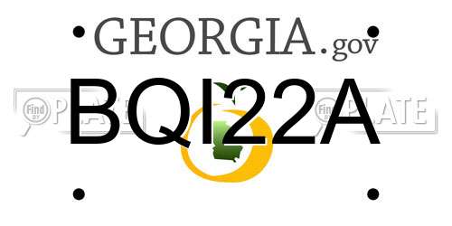 BQI22A Georgia License Plate