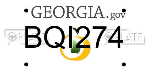 BQI274 Georgia License Plate