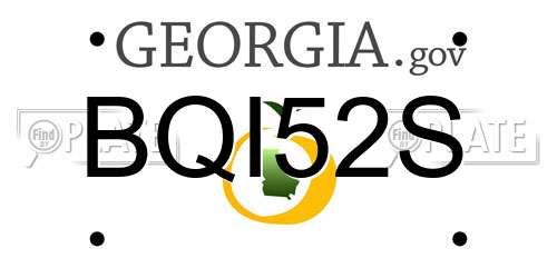 BQI52S Georgia License Plate