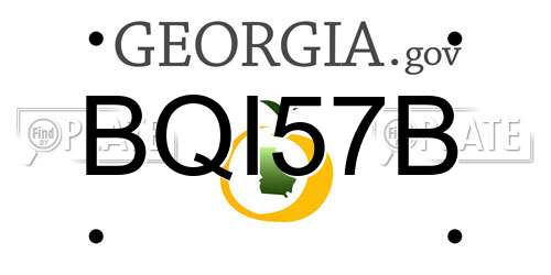 BQI57B Georgia License Plate