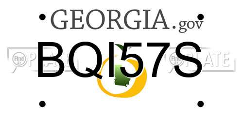 BQI57S Georgia License Plate