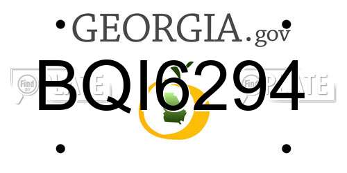 BQI6294 Georgia License Plate