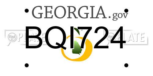 BQI724 Georgia License Plate
