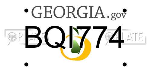 BQI774 Georgia License Plate