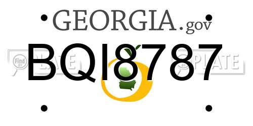 BQI8787 Georgia License Plate