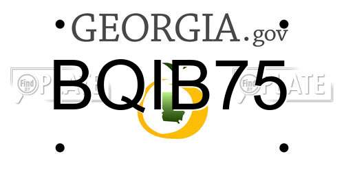 BQIB75 Georgia License Plate