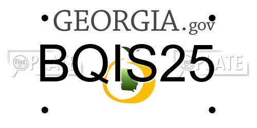 BQIS25 Georgia License Plate
