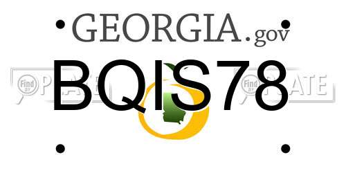 BQIS78 Georgia License Plate