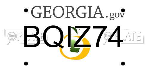 BQIZ74 Georgia License Plate