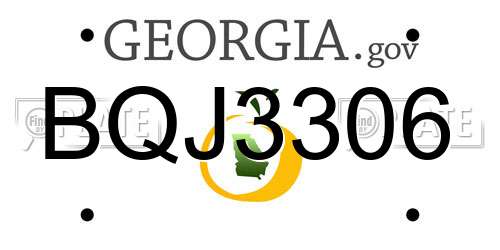 BQJ3306 Georgia License Plate