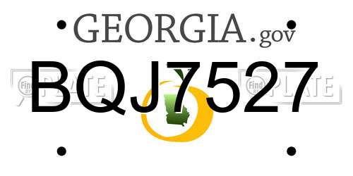 BQJ7527 Georgia License Plate