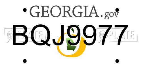 BQJ9977 Georgia License Plate
