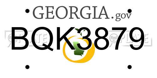 BQK3879 Georgia License Plate